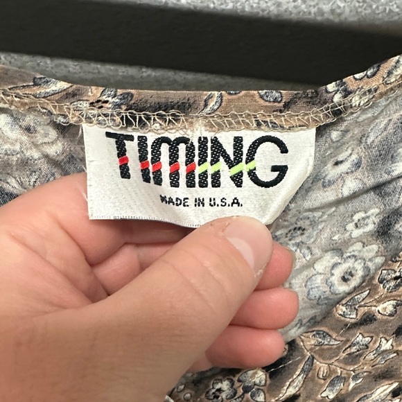 Timing Womens‎ Vintage Floral Tank Top Blouse Made in USA Retro Size large Y2K - Picture 5 of 8